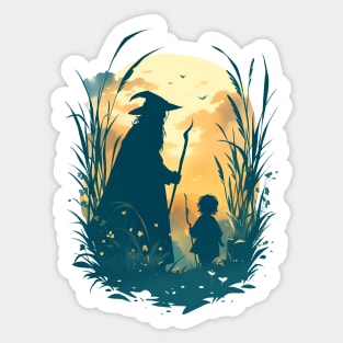 The Wise Wanderer and the Unexpected Adventurer - Fantasy Sticker